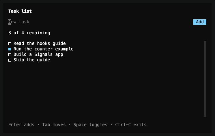 Lesson 4: a fourth row named Ship the guide, an empty input, and the summary 3 of 4 remaining.